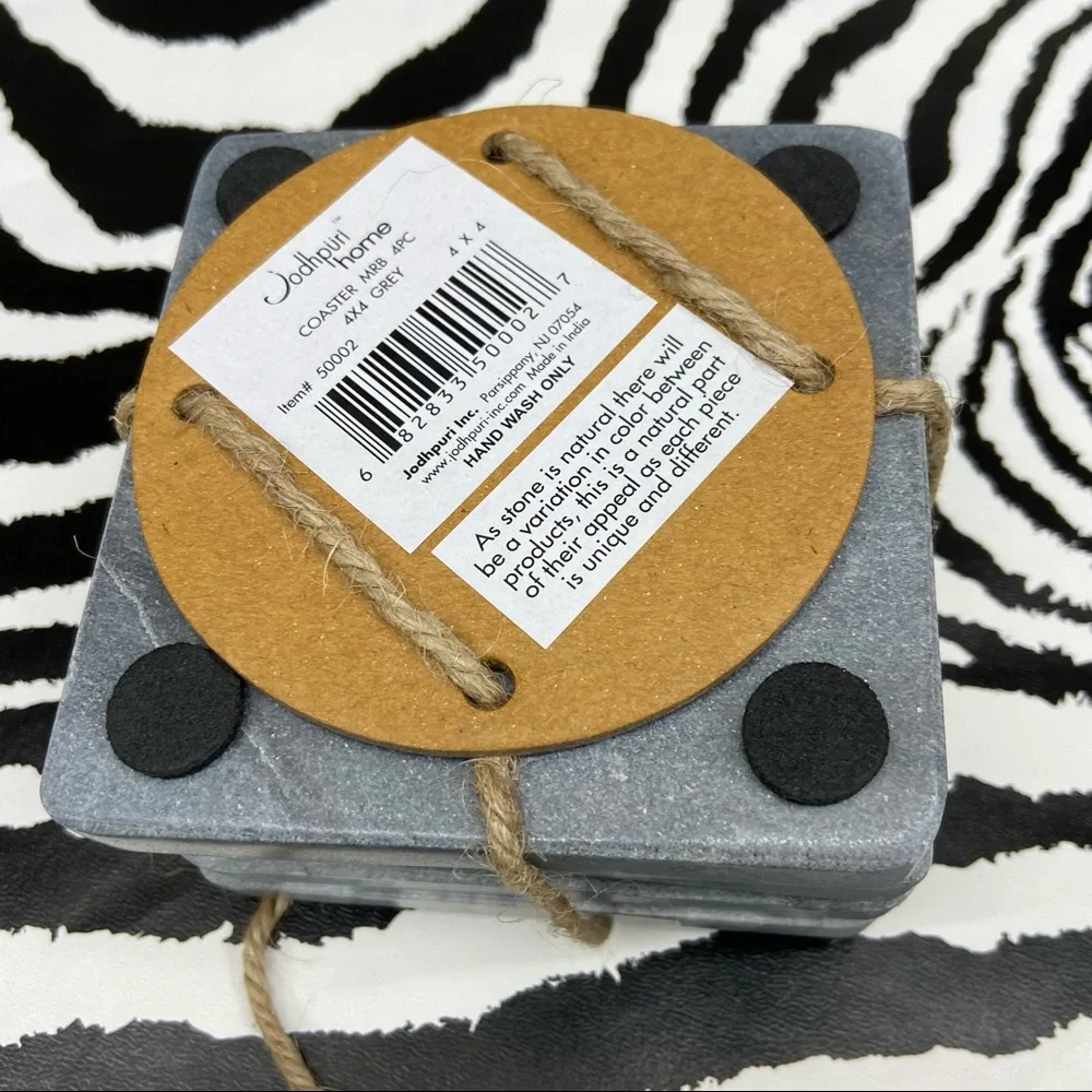 Genuine Marble Coasters Set of 4 Holiday Table Decor